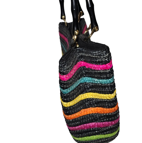 100% Wheat Straw Satchel Colorful - Picture 5 of 8